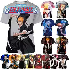 Summer trend Japanese anime 3D printing men's cool round neck casual role-playing cool T-shirt hip-hop short sleeved shirt