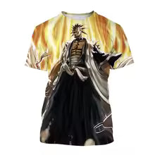 Summer trend Japanese anime 3D printing men's cool round neck casual role-playing cool T-shirt hip-hop short sleeved shirt