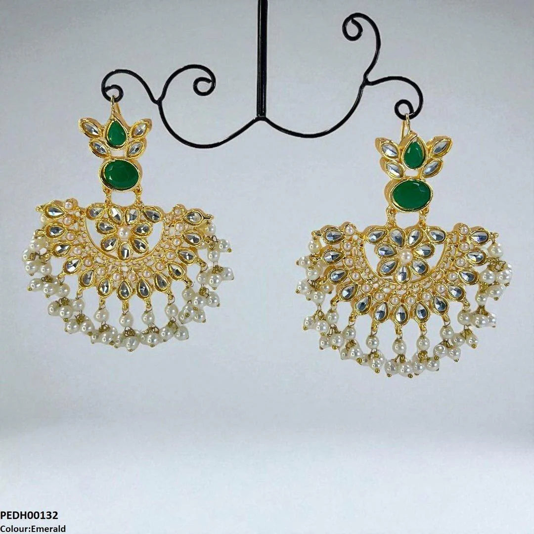 PEDH00132 MZM Oval/Tear Pearl Drop Earrings - PEDH