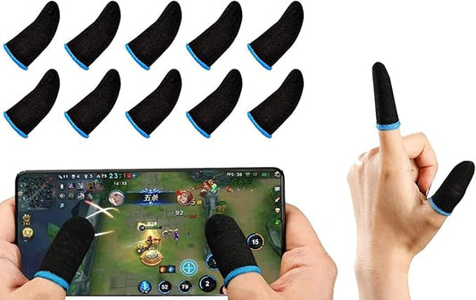 GENDA PUBG Mobile Phone Finger Sleeves for Gaming | Anti-Sweat Breathable Finger Sleeve Gloves for Gaming | Thumb Sleeves Mobile Gaming | Gamer Gloves | Pack of 10 (Yellow)