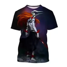 Summer trend Japanese anime 3D printing men's cool round neck casual role-playing cool T-shirt hip-hop short sleeved shirt